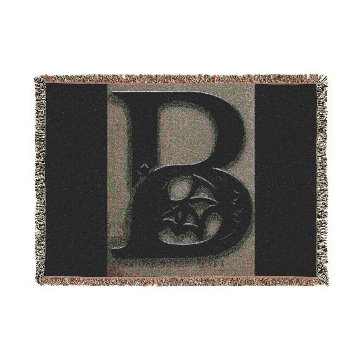 Monogram 'B' Woven Throw Blanket — Classic Initial Decor