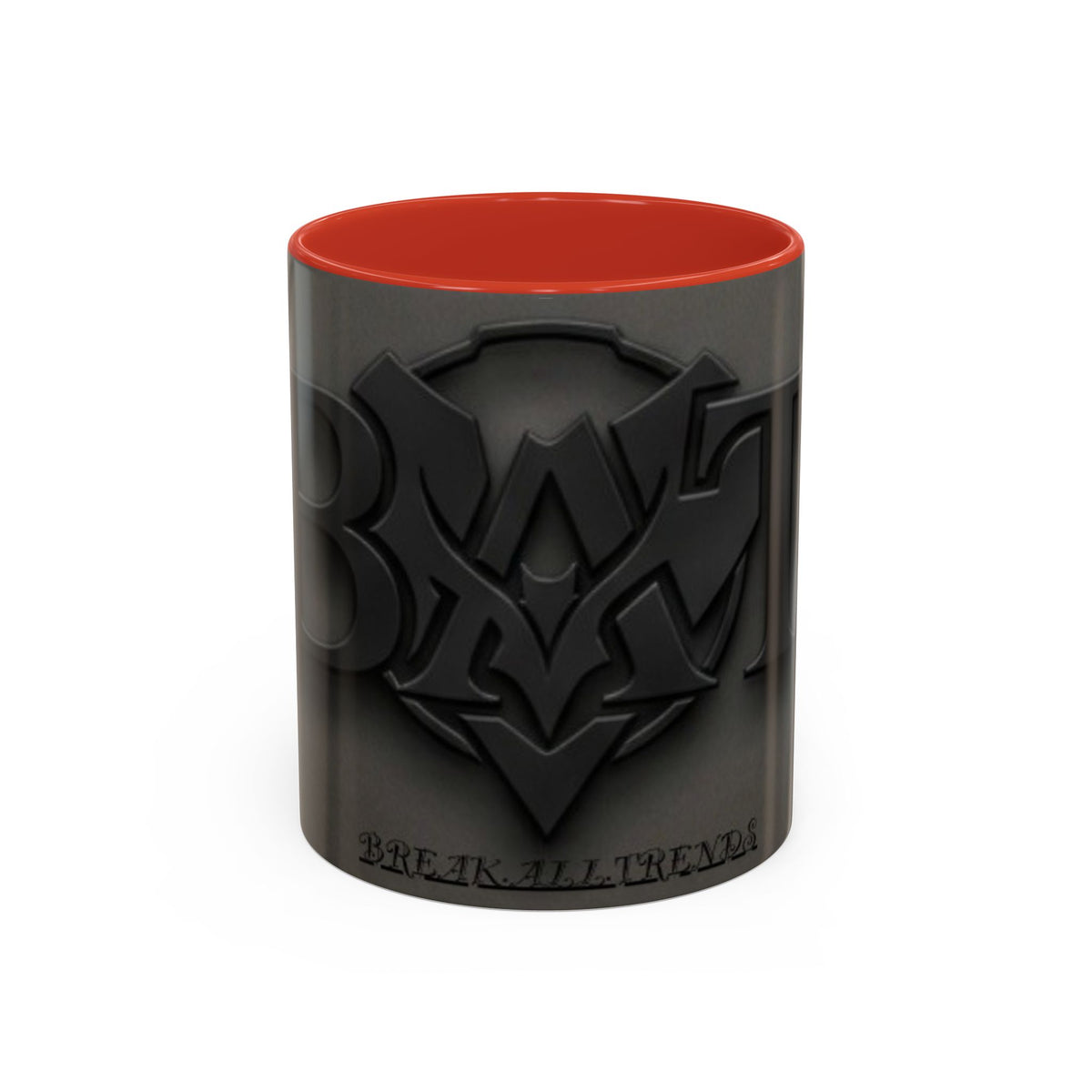 Black Emblem Coffee Mug — Bold 3D Crest Accent Mug