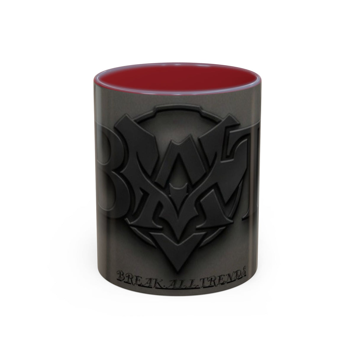 Black Emblem Coffee Mug — Bold 3D Crest Accent Mug