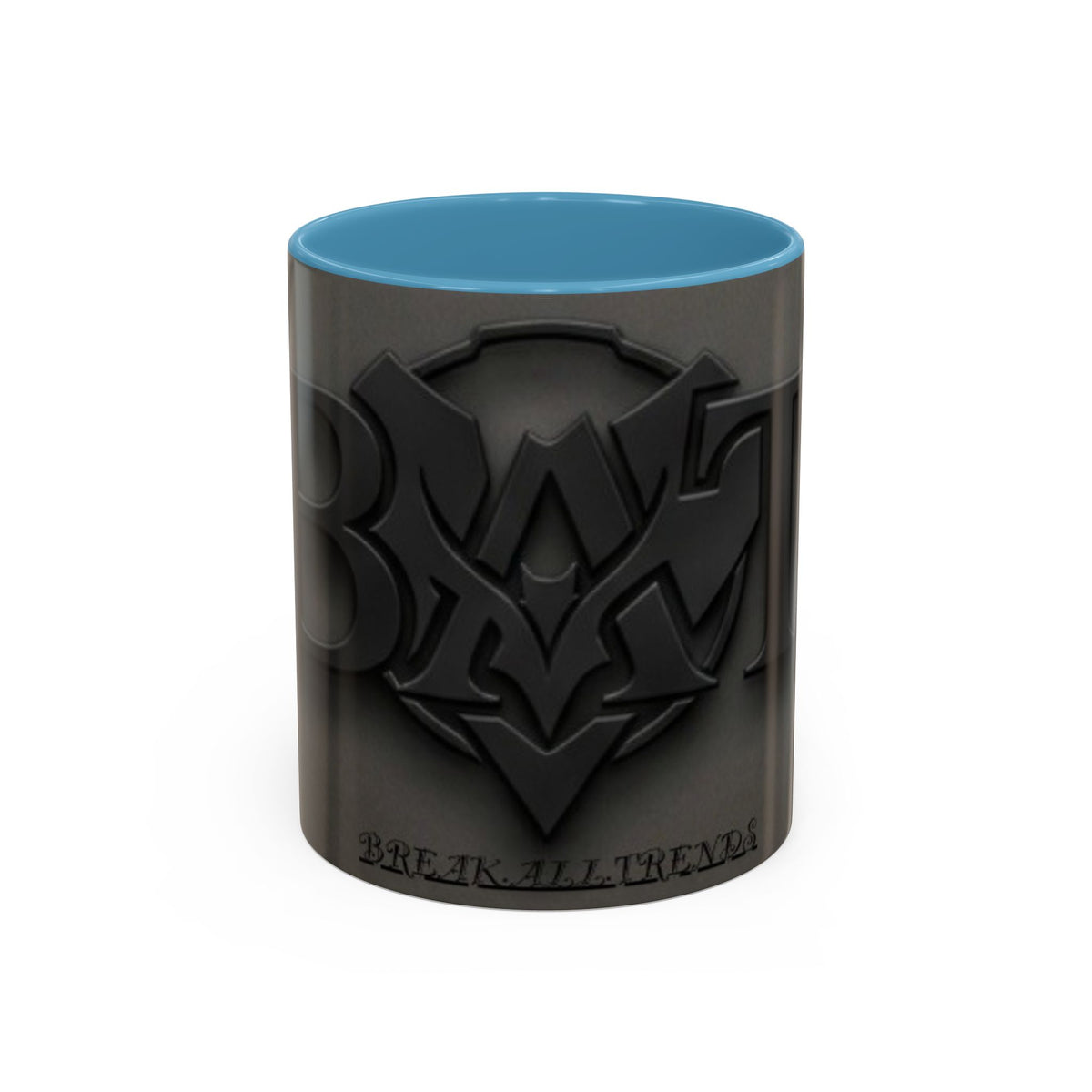 Black Emblem Coffee Mug — Bold 3D Crest Accent Mug