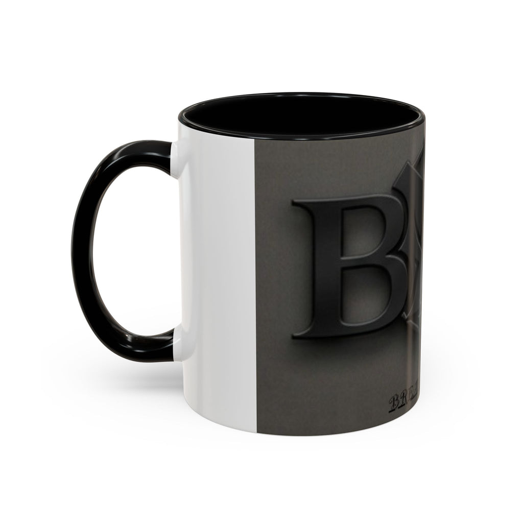 Black Emblem Coffee Mug — Bold 3D Crest Accent Mug
