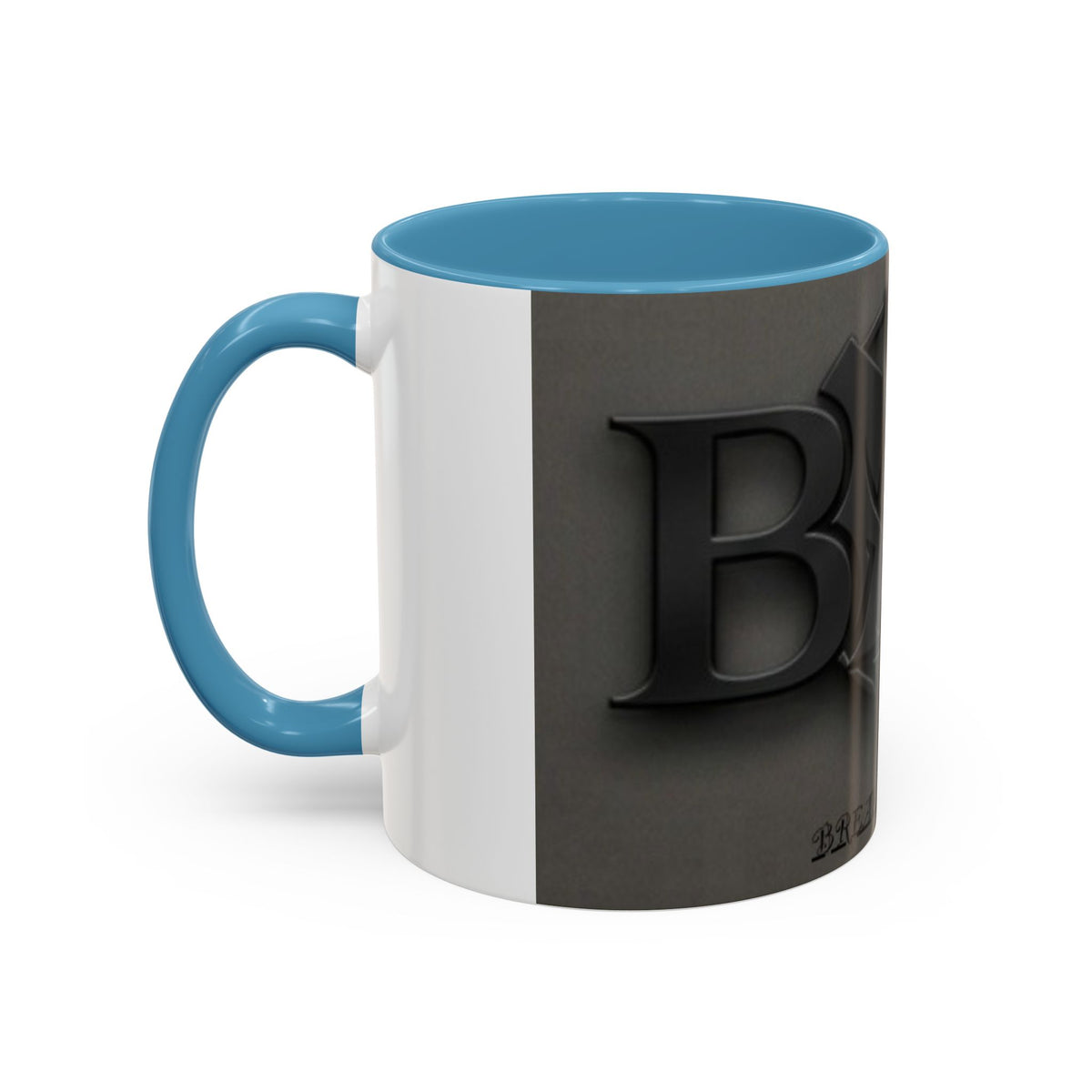 Black Emblem Coffee Mug — Bold 3D Crest Accent Mug