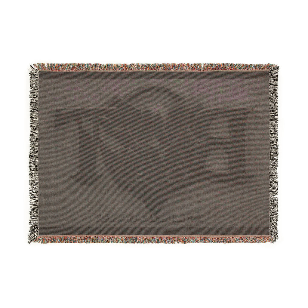 Black Demon Bat Woven Blanket — Gothic Logo Throw for Horror Fans