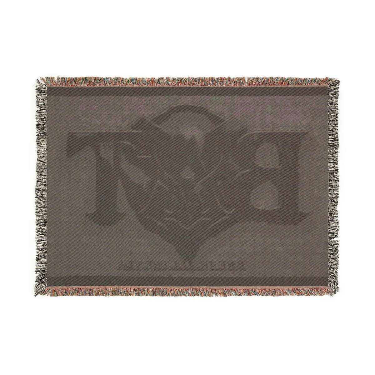 Black Demon Bat Woven Blanket — Gothic Logo Throw for Horror Fans