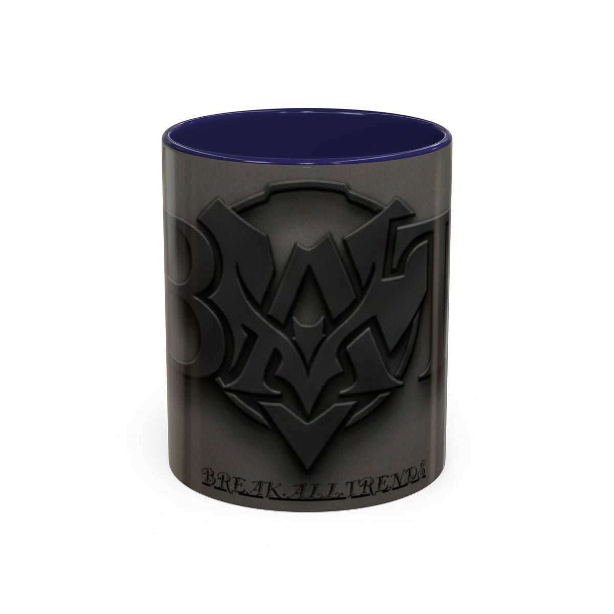 Black Emblem Coffee Mug — Bold 3D Crest Accent Mug