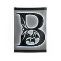 Monogram 'B' Gothic Letter Indoor Wall Tapestry – Black Ornamental Initial Décor