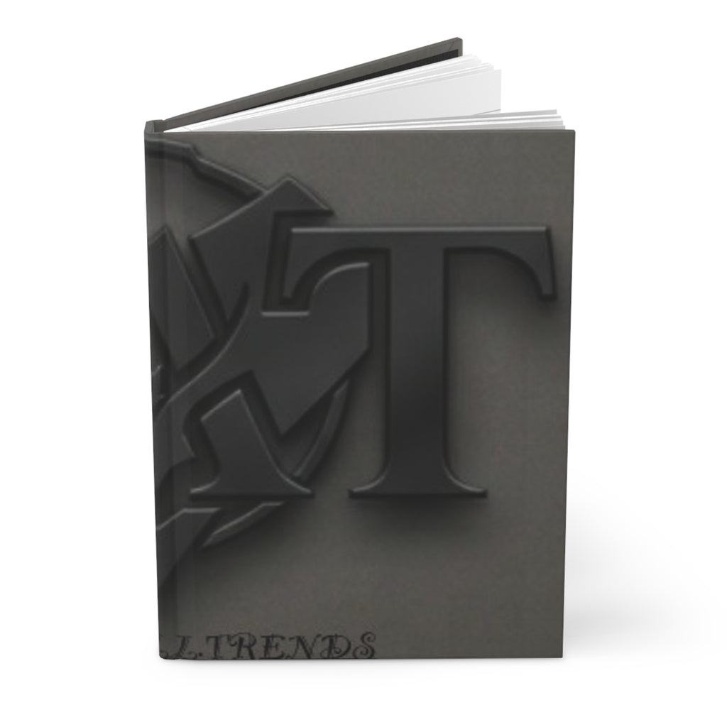 Monogram Embossed Hardcover Journal – Matte Lined Notebook (T / B Initial)