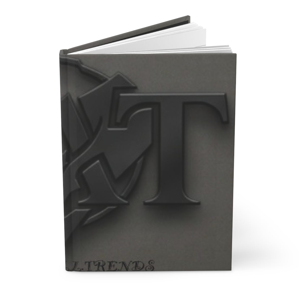 Monogram Embossed Hardcover Journal – Matte Lined Notebook (T / B Initial)
