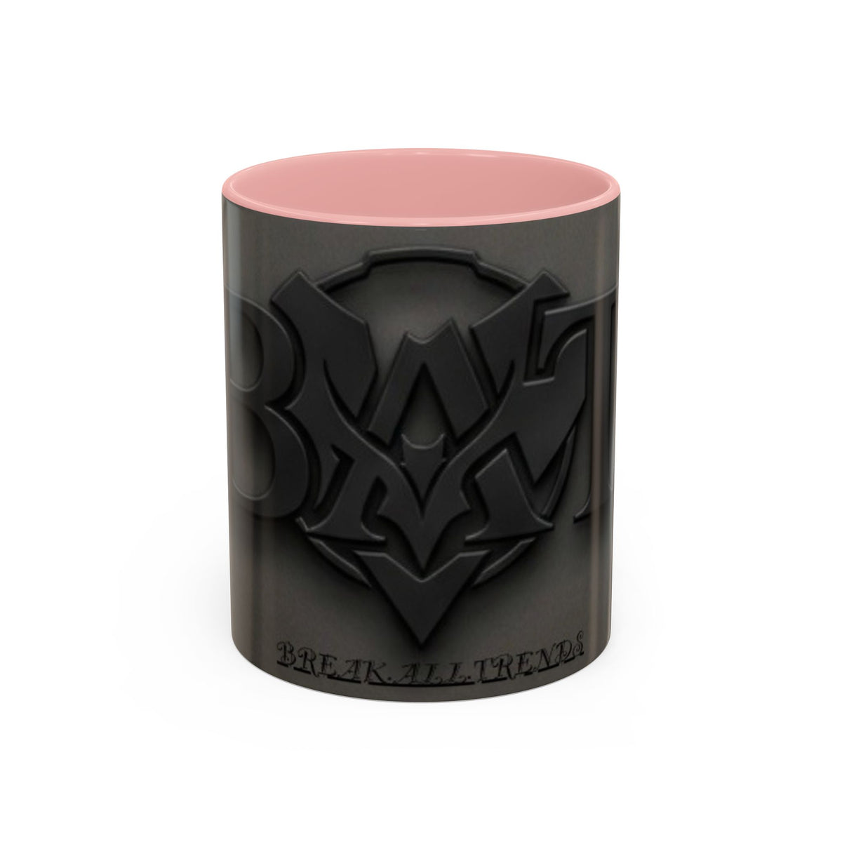Black Emblem Coffee Mug — Bold 3D Crest Accent Mug